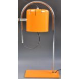 VINTAGE 1970S JOE COLOMBO STYLE ORANGE DESK WORK LAMP