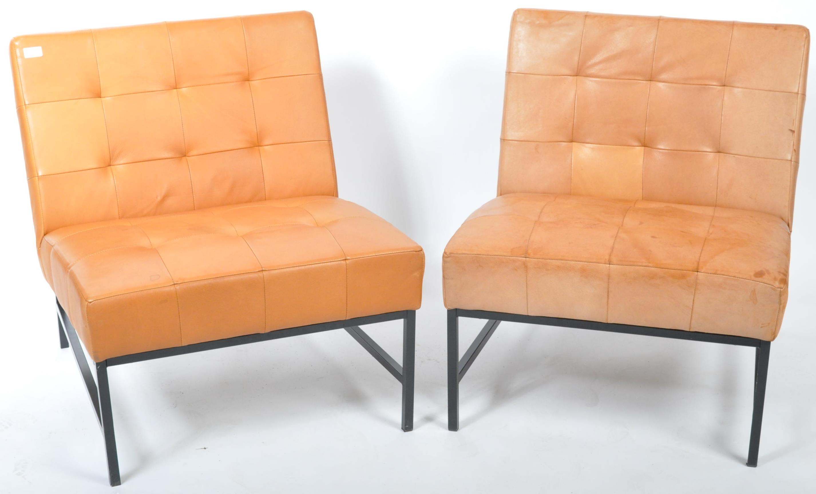 PAIR OF LATE 20TH CENTURY CARAMEL EASY LOUNGE CHAIRS - Image 2 of 8