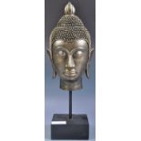 CONTEMPORARY BRONZE EFFECT BUST OF BUDDHA