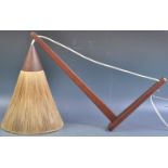 MID CENTURY DANISH TEAK AND SISAL HANGING WALL SCONCE