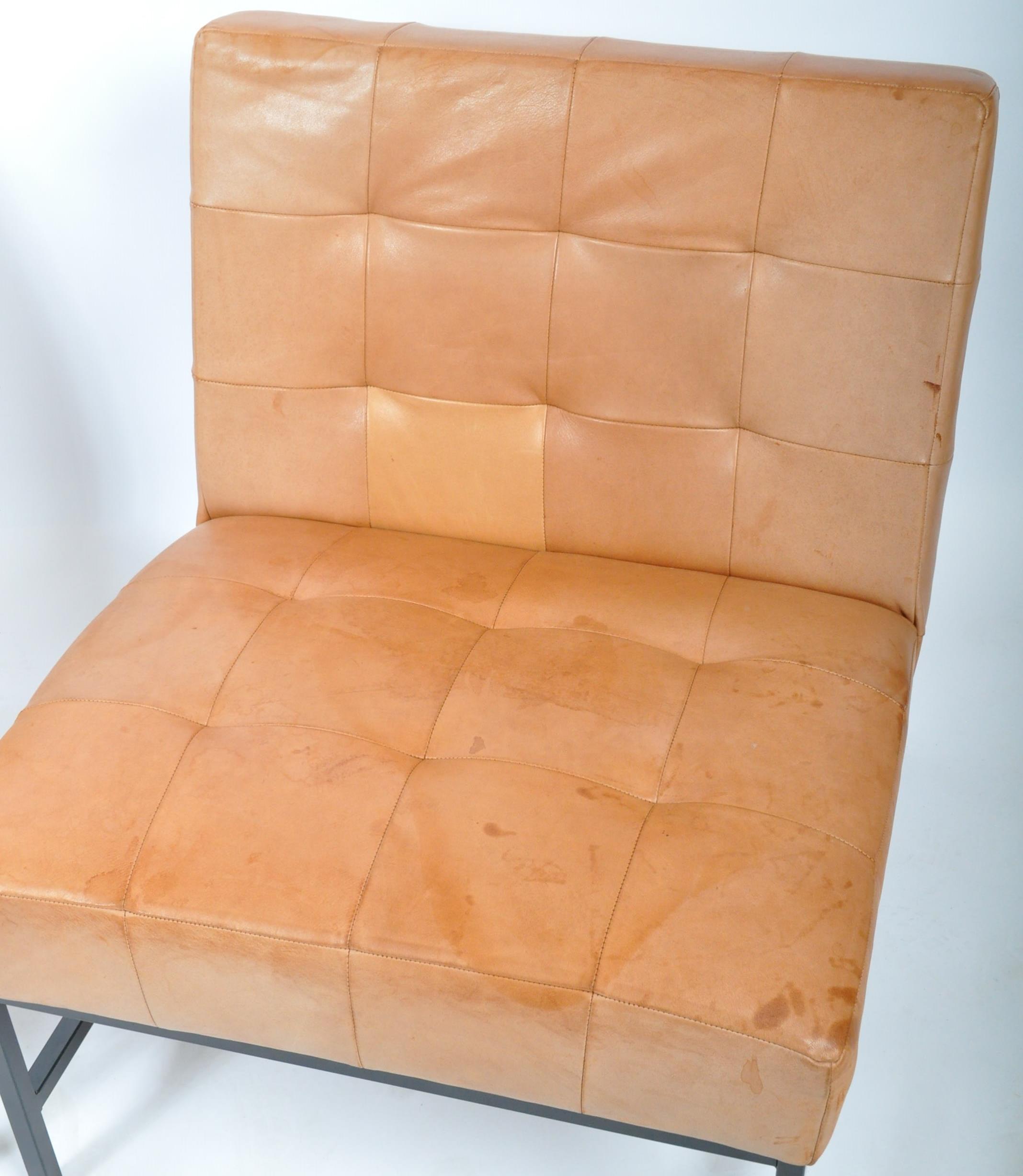 PAIR OF LATE 20TH CENTURY CARAMEL EASY LOUNGE CHAIRS - Image 4 of 8