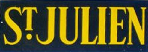 OGDEN'S ST. JULIEN VINTAGE GLASS ADVERTISING SIGN