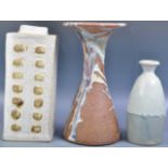 GROUP OF THREE STUDIO POTTERY VASE INCLUDING PATTY ELWOOD