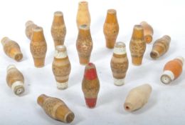 COLLECTION OF 1920'S WOODEN BOWLING PINS / SKITTLES