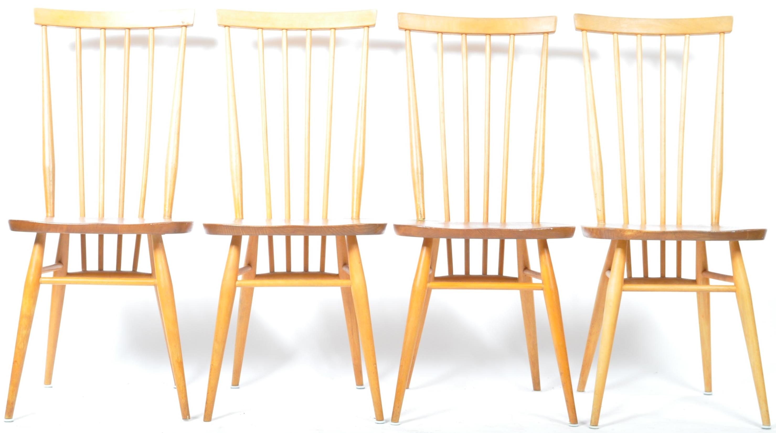 LUCIAN ERCOLANI ERCOL MODEL 608 SET OF FOUR CHAIRS