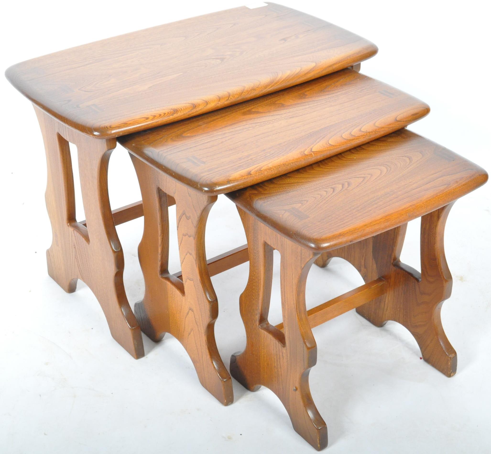 LUCIAN ERCOLANI - ERCOL - CHANTRY NEST OF ELM TABLES - Image 4 of 6