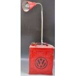 VINTAGE CONVERTED OIL CAN LAMP LIGHT FINISHED IN RED