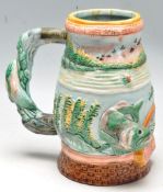 VINTAGE LATE 20TH CENTURY MAJOLICA STYLE FISHING B