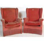 PAIR MID CENTURY PARKER KNOLL WING BACK ARMCHAIRS