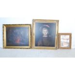 VICTORIAN OLEOGRAPH SIGNED CARRINGTON AND OTHER PRINTS