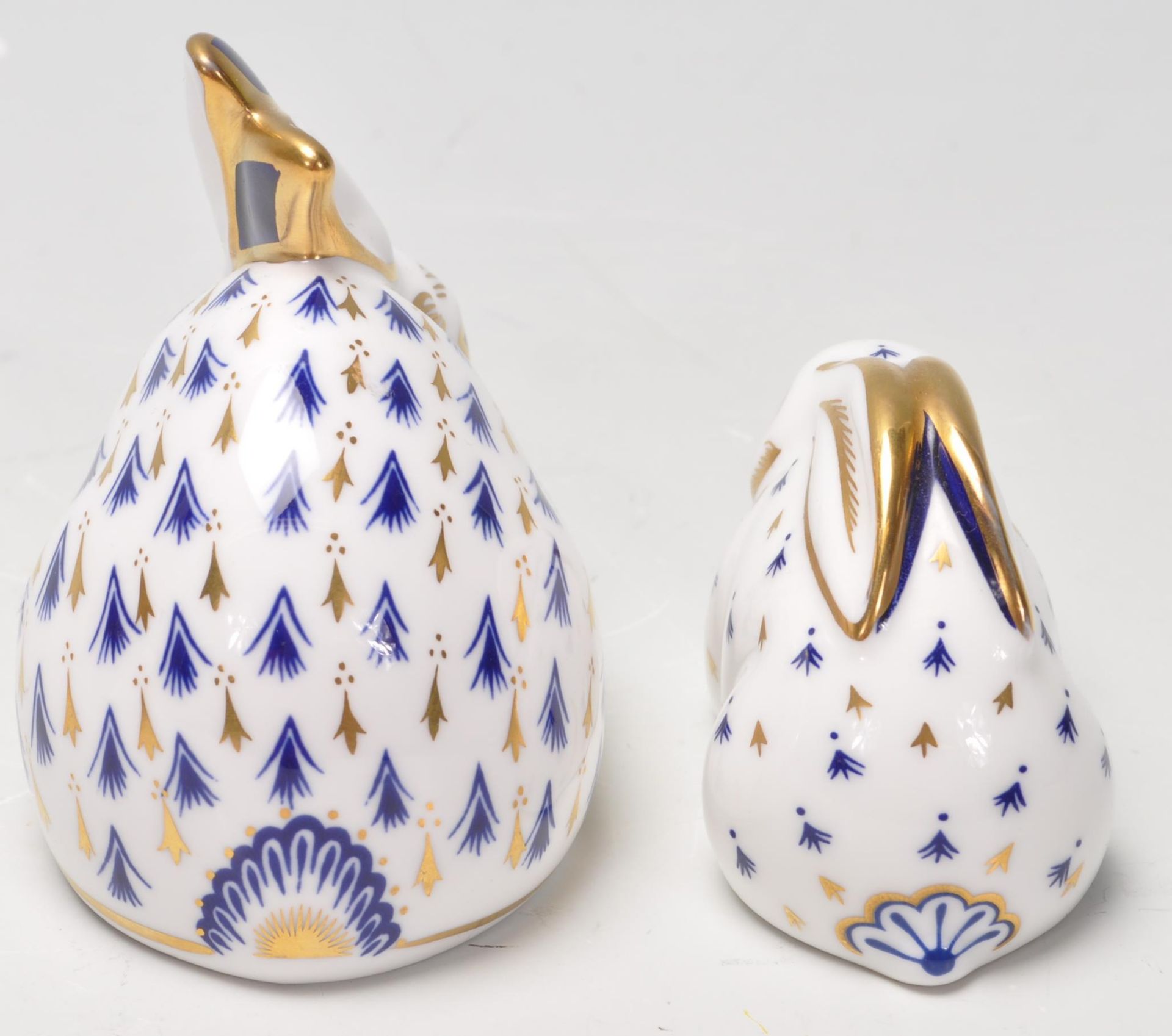 TWO ROYAL CROWN DERBY RABBIT PAPERWEIGHTS WITH GOLD STOPPERS - Image 5 of 7