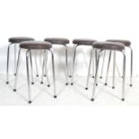 SIX RETRO VINTAGE LATE 20TH CENTURY BAR STOOLS