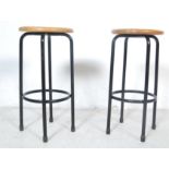 TWO VINTAGE RETRO SCIENCE LAB STOOLS