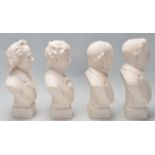 FOUR 20TH CENTURY BISQUE BUST FIGURINES