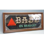 RETRO VINTAGE BASS BEER ADVERTISING MIRROR.