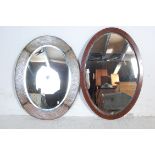ARTS & CRAFTS OVAL COPPER WALL OVERMANTEL MIRROR