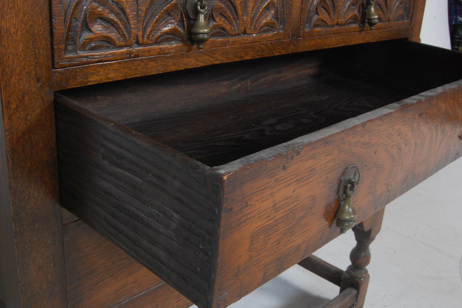 17TH CENTURY REVIVAL CARVED OAK CHEST OF DRAWERS - Image 6 of 6