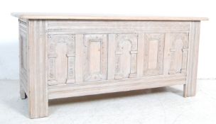 19TH CENTURY BLEACHED OAK COFFER CHEST