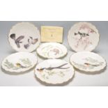 COLLECITON OF SIX VINTAGE 20TH CENTURY BIRDS OF DOROTHY DOUGHTY DESSET PLATES