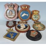 GREAT COLLECTION OF WWI & WWII INTEREST SHIPS PLAQUES