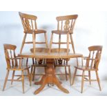 ANTIQUE STYLE COUNTRY PINE DINING TABLE & 6 CHAIRS