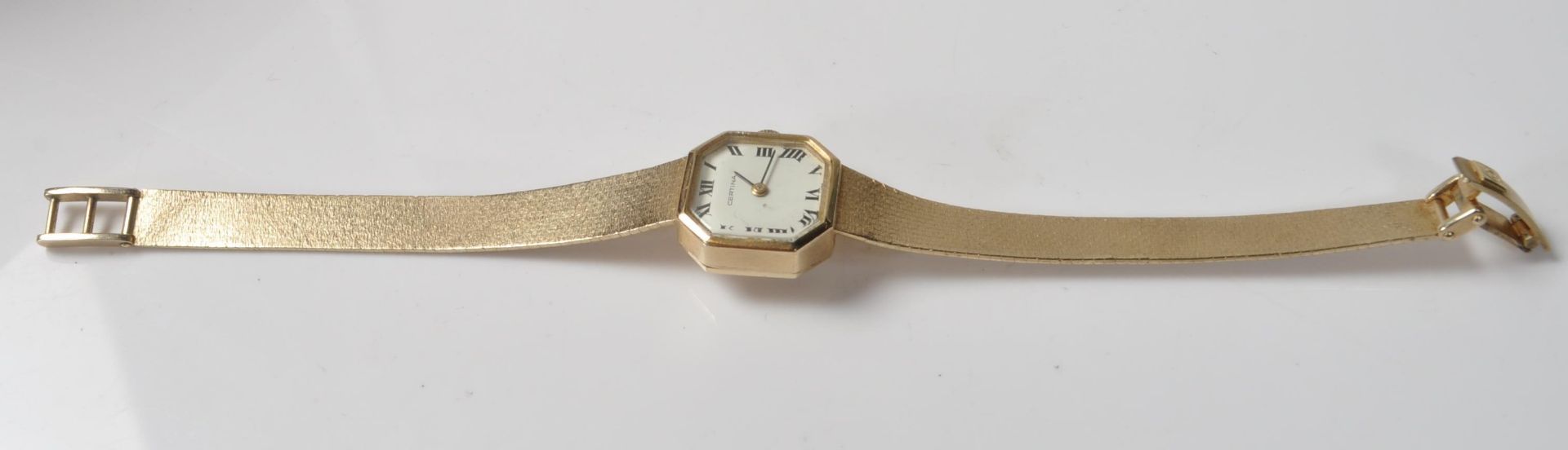 STAMPED 9CT GOLD CERTINA LADIES COCKTAIL WATCH