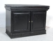 ANTIQUE STYLE BLACK LACQUER BOOKCASE CABINET