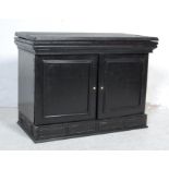 ANTIQUE STYLE BLACK LACQUER BOOKCASE CABINET