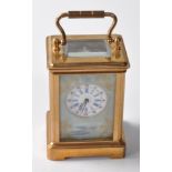 VINTAGE LATE 20TH CENTURY MINIATURE CARRIAGE CLOCK