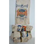 LARGE COLLECTION OF LINEN ADVERTISING SACKS