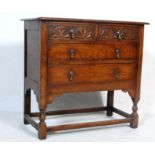 17TH CENTURY REVIVAL CARVED OAK CHEST OF DRAWERS