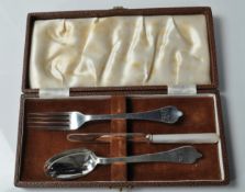 ELKINGTON AND COOPER BROTHERS SILVER CHRISTENING SET