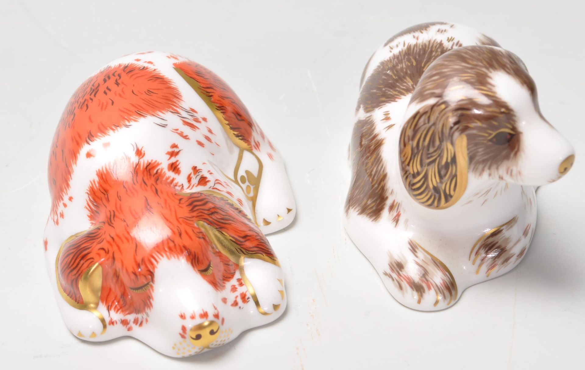 TWO ROYAL CROWN DERBY GOLD STOPPER DOG PAPERWEIGHTS - Image 2 of 7