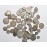 LARGE QUANTITY OF 19TH AND 20TH CENTURY SILVER AND HALF SILVER COINS