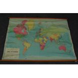 VINTAGE PHILIPS NEW COMMERCIAL SCHOOL WALL MAP