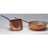 TWO HAMMERED COPPER SAUCE PANS