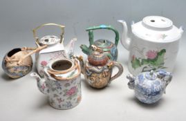 LARGE COLLECTION OF VINTAGE ORIENTAL TEAPOTS