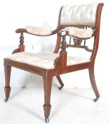 EDWARDIAN MAHOGANY INLAID SALON CHAIR / BEDROOM ARMCHAIR