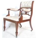 EDWARDIAN MAHOGANY INLAID SALON CHAIR / BEDROOM ARMCHAIR