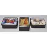 COLLECTION OF THREE LATE 20TH CENTURY VINTAGE RUSSIAN LACQUER BOXES