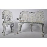 SET OF VINTAGE 20TH CENTURY GARDEN FURNITURE IN THE MANNER OF COALBROOKDALE