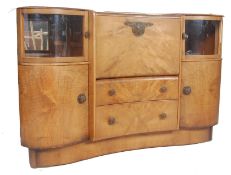 ART DECO 1950S WALNUT COCKTAIL SIDEBOARD CREDENZA