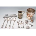 COLLECTION OF ANTIQUE AND LATER STERLING SILVER AND SILVER PLATE ITEMS