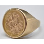 1909 EDWARDIAN SOVEREIGN IN 9CT GOLD RING