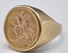 1909 EDWARDIAN SOVEREIGN IN 9CT GOLD RING