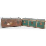 TWO VINTAGE MID 20TH CENTURY TRAVELLING TRUNKS / SUITCASES