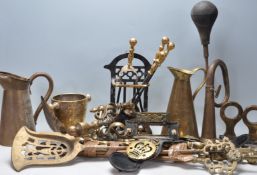 COLLECTION OF 20TH CENTURY BRASS FIRESIDE ITEMS