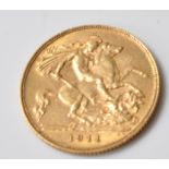 1911 GEORGE V HALF SOVEREIGN COIN
