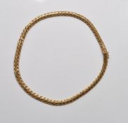 9CT GOLD FLAT LINK COLLAR NECKLACE