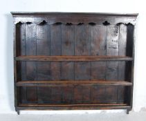 ANTIQUE 19TH CENTURY OAK HANGING DELFT RACK / SHELVES